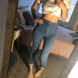 High waisted jeans